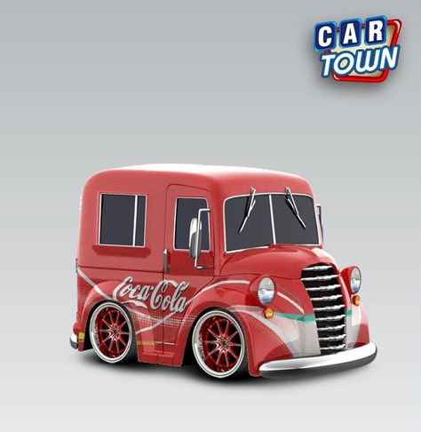 Car Town, Low Poly Car, Milk Truck, Tiny Cars, Ice Cream Van, Cool Car Drawings, Automotive Artwork, Car Drawings, Car Posters