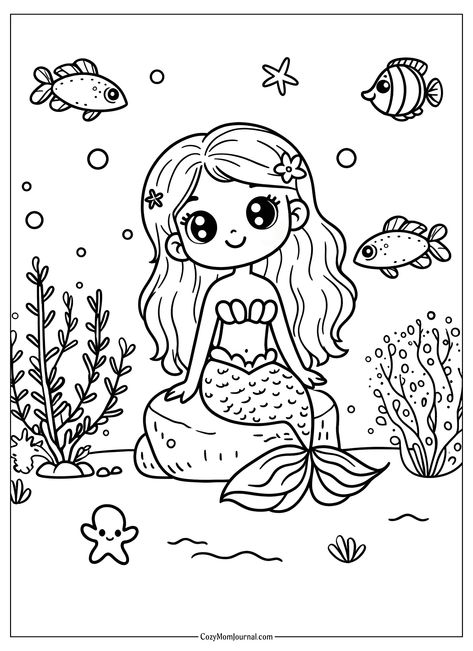 Mermaid Activity Sheets, Mermaid Colouring In Pages, Underwater Coloring Pages, Sea Life Coloring Pages, Mermaid Colouring, Octopus Coloring Page, Whale Coloring Pages, Ocean Coloring Pages, Dolphin Coloring Pages