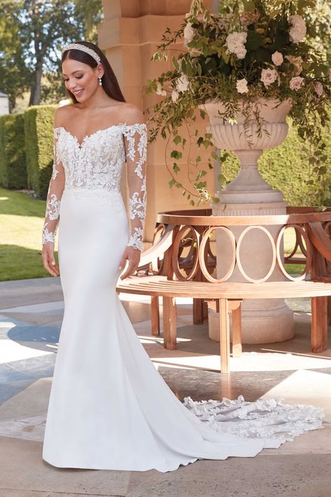 Sincerity Wedding Dress, Sincerity Bridal, Girls Bridesmaid Dresses, Bridal Gown Styles, Shoulder Stretch, Fit And Flare Wedding Dress, Justin Alexander, Wedding Dresses Beaded, Allure Bridal