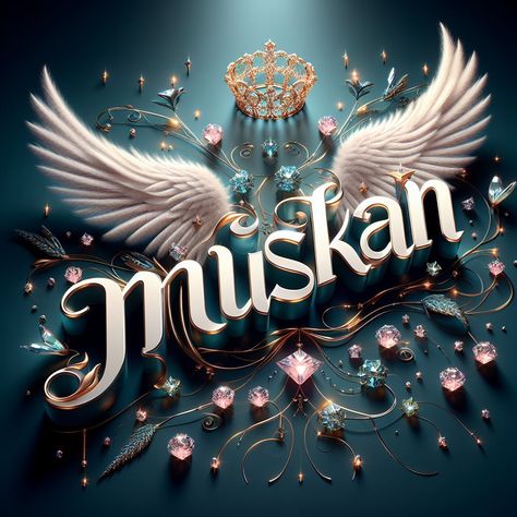 (comment your name)Elegant 3D typography with the name"muskan " with an elegant crown and fine diamonds with sparkles of bright colours and angel wings,photo Muskan Name Wallpaper, Muskan Name Tattoo, Muskan Name, Elegant Crown, S Letter Images, Backgrounds Girly, Android Wallpaper Art, Bike Drawing, Letter Images