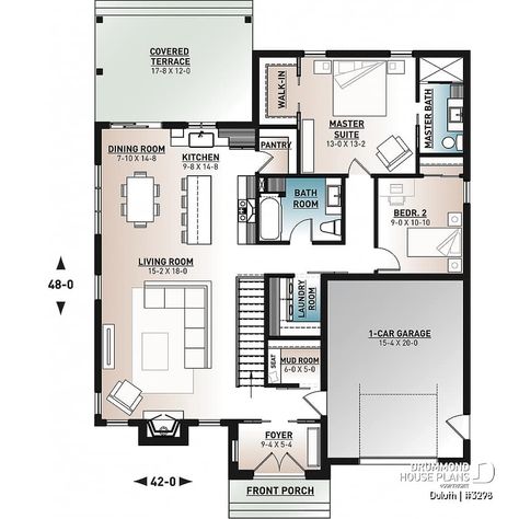 Bungalow House Plans With Basement, No Basement House Plans, 2 Bedroom Craftsman House Plans, 2 Bedroom With Garage House Plans, 2 Bedroom House Plans With Basement, 2 Bedroom House With Garage, 2 Bedroom House Plans With Garage, Modern Craftsman House Plans, House Plans 2 Bedroom