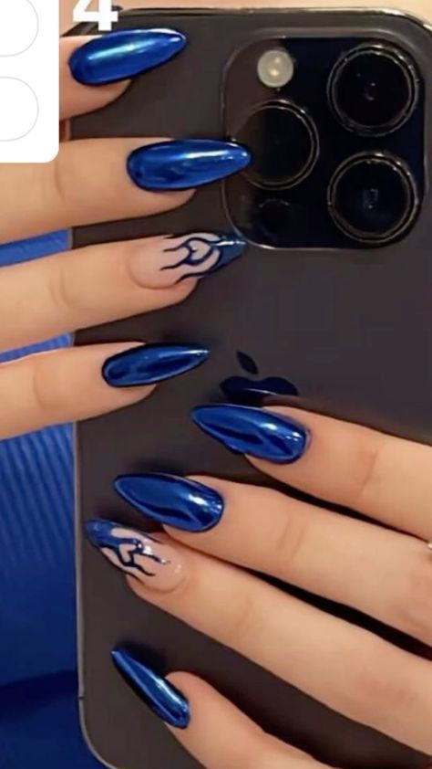 Nails Azul, Hoco Nails, Flemington Nj, Royal Blue Nails, Dark Blue Nails, Blue Gel Nails, Gold Acrylic Nails, Pastel Nails Designs, The Audacity