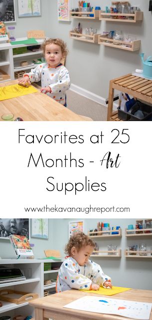 Favorites at 25 Months - Art Supplies Toddler Art Supplies, Montessori Shelf, Rumpus Room, Toddler Montessori, Montessori Parenting, Montessori Art, Montessori Preschool, Montessori Ideas, Developmental Milestones