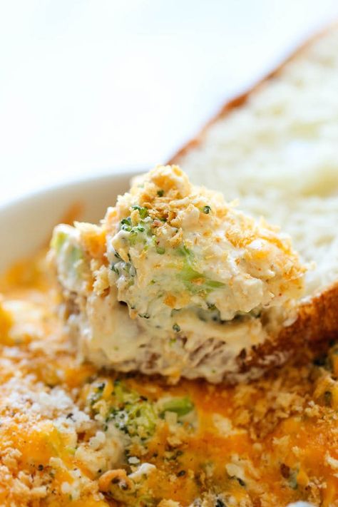 Baked Broccoli Parmesan Dip - A wonderfully hot and cheesy broccoli dip that is sure to be a crowd pleaser! Broccoli Dip, Broccoli Parmesan, Parmesan Dip, Baked Broccoli, Parmesan Broccoli, Party Dip Recipes, Party Dip, Cheesy Broccoli, Dips And Spreads