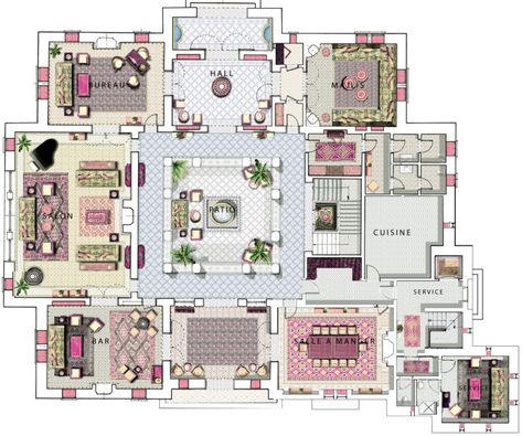 Exceptional riad in Marrakesh | Grand Riad | Royal Mansour Moroccan House Plan, Hotel Site Plan, Riad Floor Plan, Hacienda Floor Plans, Moroccan Houses, Moroccan Riad, Hotel Floor Plan, Hotel Floor, Courtyard House Plans