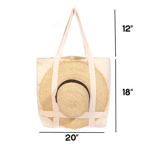 Our Canvas Hat Bag Tote is the perfect choice for your next journey! Crafted from 100% canvas, our bag has a lined interior, an interior pocket and is travel ready. With our Canvas Hat Bag Tote, you can rest assured your belongings and your hat will be safe and secure. Beach Bag With Hat, Bag Lining Ideas, Diy Canvas Tote Bag, Grocery Bag Pattern, Festival Purse, Canvas Hat, Unique Handbags, Simple Tote, Sewing Crafts Tutorials