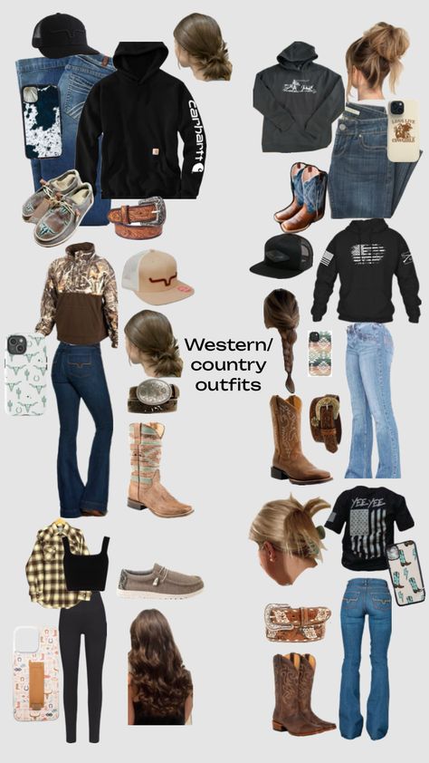 Outfits Cowgirl Outfits For Winter, Cowgirl School Outfits, Country Girl Church Outfits, Cute Country Outfits For Women, Basic Country Outfits, Cowgirl Outfits Jeans, Outfits To Wear With Cowgirl Boots, Country Outfits Women Winter, Country Work Outfits