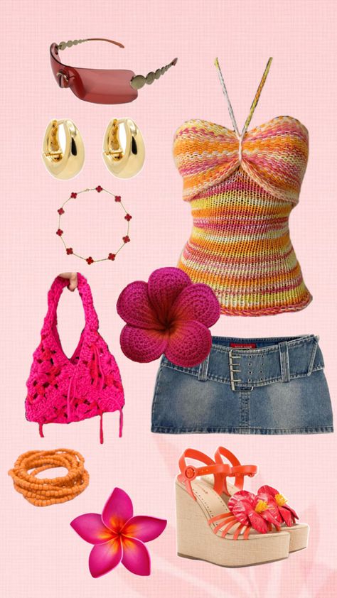 @elfncrafts Tropical Core, Crochet Beach Wear, Mcbling Fashion, Crochet Outfit, Tropical Outfit, Outfit Inspo Summer, 2000s Fashion Outfits, Cute Preppy Outfits, Cute Everyday Outfits