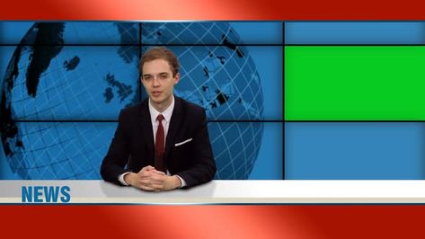 Newscaster Background, News Report, First Youtube Video Ideas, Dslr Background, Youtube News, Studio Green, Brown Hairstyles, New Readers, Tv Station