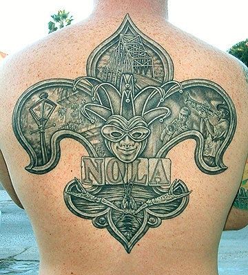 Fifty State Tattoos (And D.C. Too!). some of these are actually really cool. Saints Tattoo New Orleans, Louisiana Inspired Tattoos, Louisiana Tattoo Ideas Men, Cajun Tattoo, Louisiana Tattoos, Nola Tattoos Ideas, Louisiana Tattoo Ideas, New Orleans Tattoo Ideas, Louisiana Tattoo