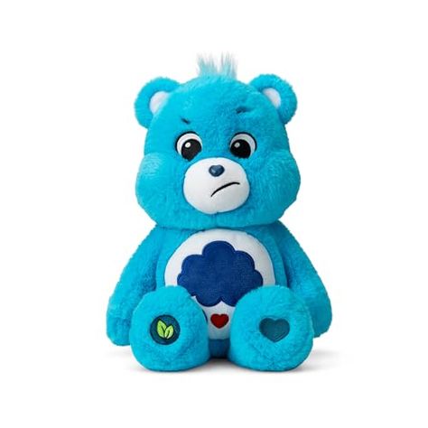 Care Bears 14” Grumpy Bear - Blue Plushie for Ages 4+ – Perfect Stuffed Animal Holiday, Birthday Gift, Super Soft and Cuddly – Good For Girls and Boys, Employees, Collectors Blue Plushie, Grumpy Care Bear, Grumpy Bear, Grumpy Face, Stuffed Animal Cat, Rain Cloud, Cool Gifts For Kids, Teddy Bear Stuffed Animal, Bear Hug