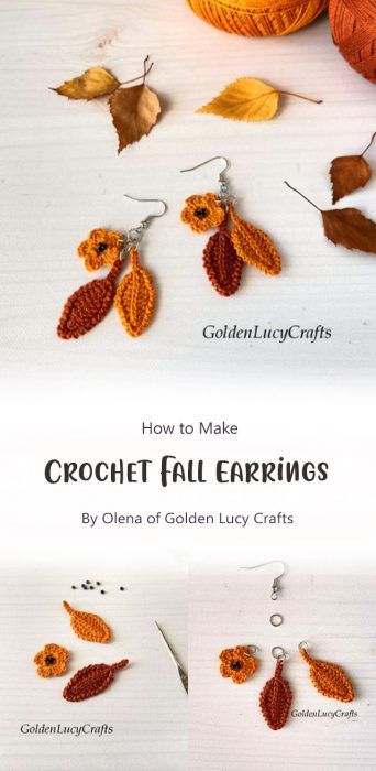 Pretty Flower Earrings Free Crochet Ideas - Carolinamontoni.com Fall Applique, Crochet Earrings Pattern, Crafts Easy, Crochet Fall, Fall Halloween Crafts, Pretty Flower, Fall Earrings, Crochet Applique, Yarn Projects