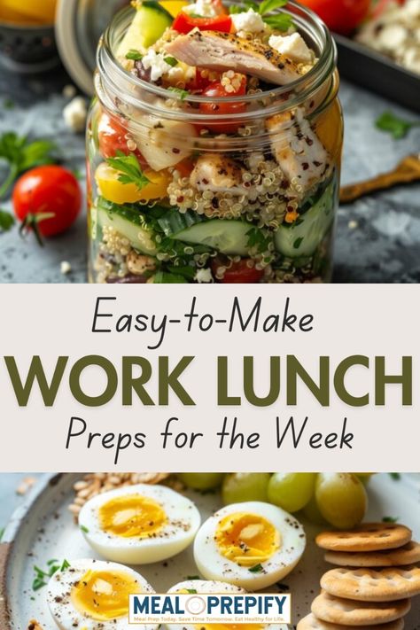 Struggling to come up with new lunch ideas that are quick but still tasty? These meal preps offer six delicious options that are both easy to prepare and packed with flavor. Save this pin so you can have quick and healthy lunches ready for your busy week! Easy Packed Lunches For Work, Meals For Week, Packed Lunches For Work, New Lunch Ideas, Easy Packed Lunch, Meal Prep For Work, Greek Yogurt Chicken Salad, Yogurt Chicken Salad, Greek Yogurt Chicken