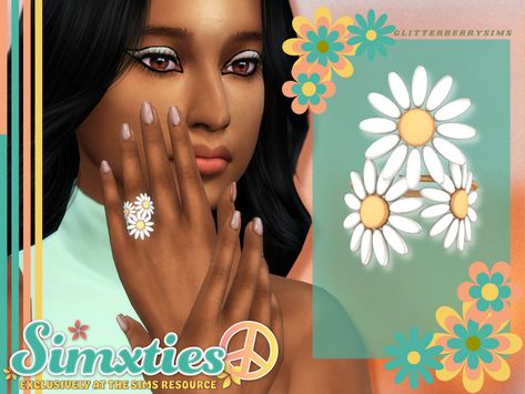 Mod For Sims 4, Sims Medieval, Winter Sparkle, Peach Nails, Pink Galaxy, Daisy Ring, Sims 4 Mods Clothes, Sparkle Necklace, Sims Community