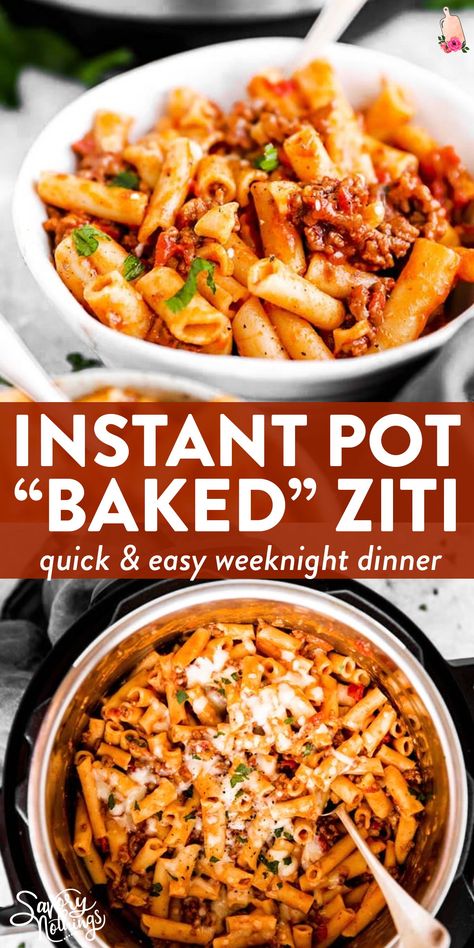 Instant Pot Baked Ziti, Casserole Pasta, Penne Pasta Recipes, Easy Baked Ziti, Ziti Recipe, Ziti Pasta, Instant Pot Pasta Recipe, Ziti Recipes, Baked Ziti Recipe