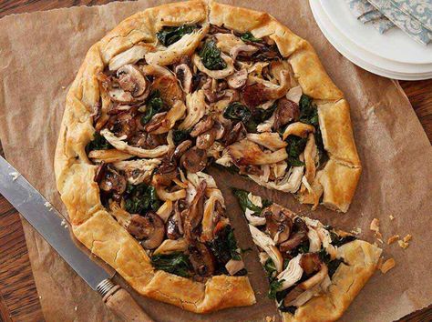 Swiss Chard Galette, Meals For A Group, Chicken Galette, Mushroom Galette, Chicken And Mushrooms, Fall Meals, Chicken Mushroom, Sauteed Chicken, Fresh Meat