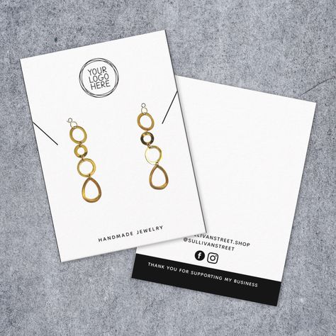 Get your brand noticed with our customizable logo display cards for necklaces and earrings. Elevate your packaging with a personal touch! #branding #jewelrydisplay #customlogo #smallbusiness #accessories #packaging #handmadejewelry #etsyshop #brandidentity #marketing Social Media Business Cards, Earrings Display, Logo Necklace, Jewelry Display Cards, Earring Display, Display Cards, Business Card Logo, Business Supplies, Jewelry Creation