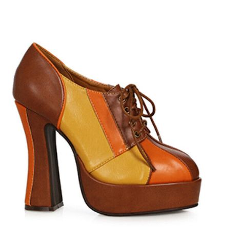 This is a listing for a new pair of 5" Brown Platform Retro Heels. These heels are made by Ellie Shoes and the style name is 557-Brenda.   Available sizes: US woman's sizes 6, 7, 8, 9, 10 Use the drop down menu above to select your size. If you need help converting your international shoe size, please refer to the manufacturer's shoe size conversion chart below. **Easy 30 Day Returns Manufacturer's International Shoe Size Conversion Chart  The shoe size conversion chart serves as a guide to help you determine the sizing equivalent of our products in different parts of the world. Please note that the actual sizing may differ slightly from the chart as the size conversions listed are APPROXIMATE - there is no universally accepted international conversion for shoe sizing; it may also vary sli 70s Platform Shoes, Halloween Costume Shoes, 1970s Shoes, Hippie Costume Halloween, Hippie Shoes, Historical Shoes, Retro Heels, Brady Bunch, Ellie Shoes