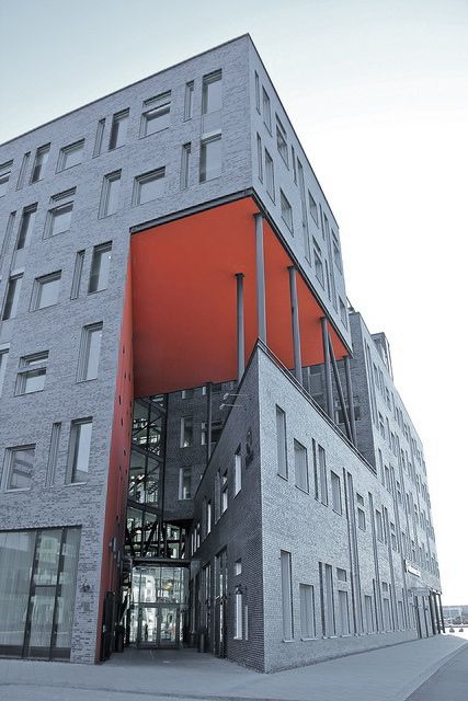 Malmö Sweden Waterfront Architecture, Landscape Gardening, Building Entrance, Interesting Buildings, Entrance Design, Amazing Buildings, Building Facade, Entrance Door, Facade Architecture