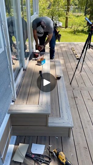 409K views · 8.3K reactions | Step by step 🔨  Stair tread installation w/ picture frame  by Brett 🔨  Dura Contracting Inc. 👷🏼‍♂️ | Deck & Patio Builder 📍 | Kingston Ontario 🇨🇦 📸 | @duracontracting   #decks #deckbuilder #composite #compositedecking #compositedeck #deckbuilding #carpenters #carpenterlife #carpenterskills #contractorsofinsta #contractorlife #kingstonontario #ygk | Dura Contracting Inc | Brett Smith | Marten Hørger · WE'RE BACK Composite Decking Over Concrete Porch, Composite Stairs To Patio, Composite Deck Stairs Ideas, Composite Patio Steps, Composite Deck Steps, Sleeper Deck, Step Down Deck, 2nd Floor Deck Ideas, Deck Ideas Off Back Of House