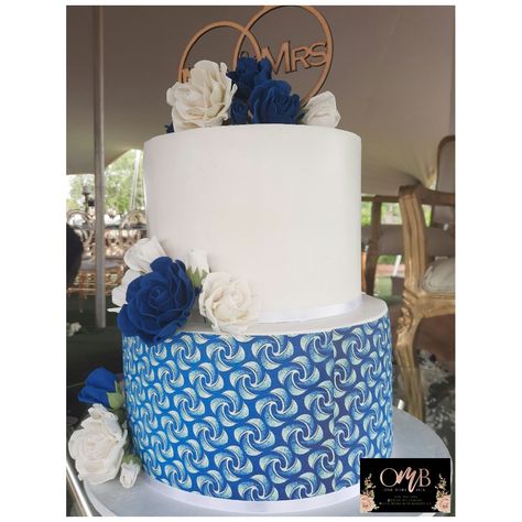 African Lobola Cakes, Lobola Cakes, Lobola Cake Ideas, Tswana Traditional Wedding Cakes, Traditional Cakes Wedding African, Blue And White Wedding Cake, African Wedding Cakes, African Cake, Zebra Print Cakes