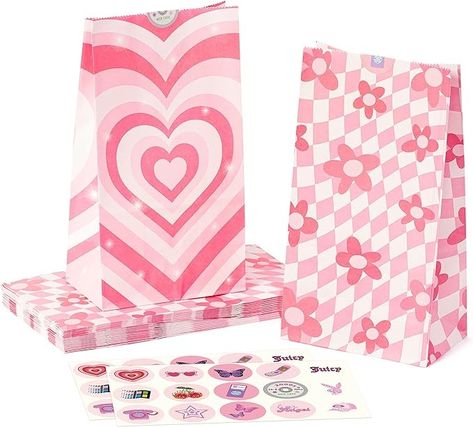 Amazon.com: ANGOLIO 26Pack Y2k Party Bags 2000s Vintage Party Gift Bag Y2k Party Favor Bags Pink Heart Goodie Candy Treat Bags with Matching Stickers for Kids Y2k Party Favor Birthday Party Supplies : Home & Kitchen Bags 2000s, Chanel Cake, Matching Stickers, Pink Party Favors, Bag Y2k, Y2k Party, Stickers For Kids, Bags Pink, 2000s Vintage