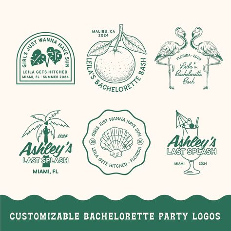 Custom Beach Bachelorette Logo, Bridal Party Logo, SVG Design, Florida Wedding, Bach Bash, Tropical Getaway, Ocean Logo, Destination Wedding - Etsy Bachelorette Logo, Ocean Logo, Tropical Bachelorette Party, Bachelorette Inspo, Bach Bash, Tropical Bachelorette, Party Logo, Bachelorette Party Beach, Bachelorette Party Planning