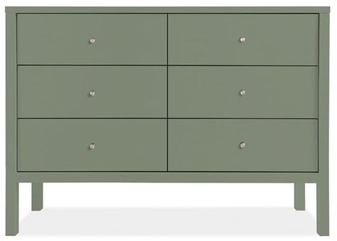 Green Bedroom Walls, Arts And Crafts Design, Modern Kids Furniture, Three Drawer Dresser, Green Dresser, Sage Green Bedroom, Six Drawer Dresser, Bed Storage Drawers, Kids Dressers