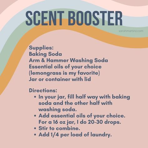 Learn how to make your own natural scent booster for laundry! It's a great DIY to lower the toxic load in your home and create a more low tox life for you and your family! Click for the recipe! Health Boosters, Home Cleaning Remedies, Laundry Scent Booster, Laundry Detergent Recipe, Laundry Booster, Laundry Scent Boosters, Diy Laundry Detergent, Adulting 101, Laundry Scents