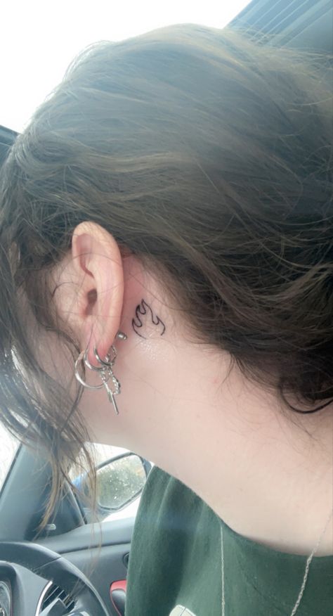 Flame Behind Ear Tattoo, Matchstick Tattoo, Flame Tattoos, Twin Flame, Ear Tattoo, Behind Ear Tattoo, The Ear, The Future, Tattoos