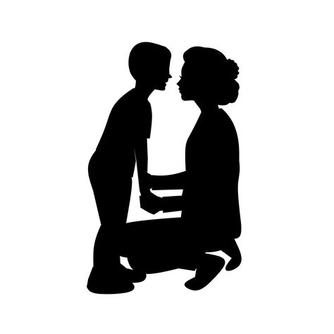 Mother And Son Silhouette, Mother And Son, Mother And Child, Silhouette Design, Graphic Design, Illustrations, Design