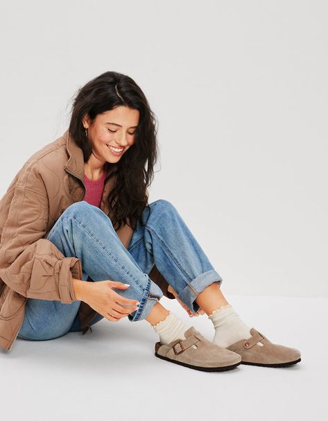 I'm sharing the love with you! Check out the cool stuff I just found at AEO: https://www.ae.com/us/en/p/7410_9119_256 Socks With Clogs, Socks With Birkenstocks, Birkenstock Boston Clog Outfit, Clog Outfit Summer, Birkenstocks With Socks, Boston Clogs Outfit, Birkenstock Clog Outfit, Birks Outfit, Clog Outfit