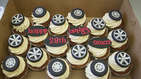 I hope you like tires, Omar. 55th Birthday Party Ideas, Race Track Cake, Bmw Cake, Cake Car, Car Cakes, 55th Birthday, Cars Theme Birthday Party, Cupcake Birthday Cake, Car Cake