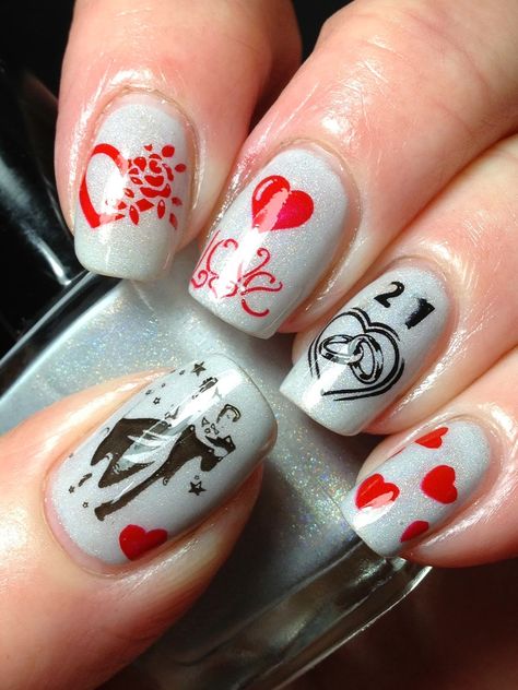 Wedding Anniversary Nails, Anniversary Nails Ideas, Art Nails Acrylic, Wedding Reminders, Giveaway Wedding, Anniversary Nails, Royal Nails, Beauty Hacks Nails, Valentine Nails