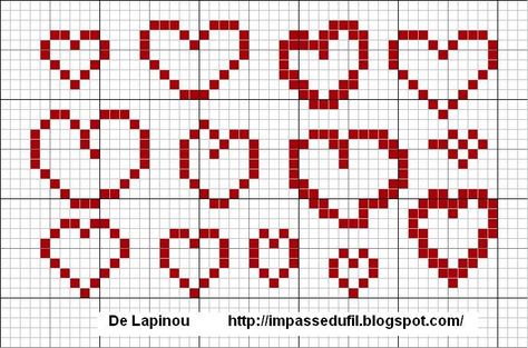 Mini Heart, Counted Cross Stitch, Le Point, Cross Stitch, Couture, Drawings