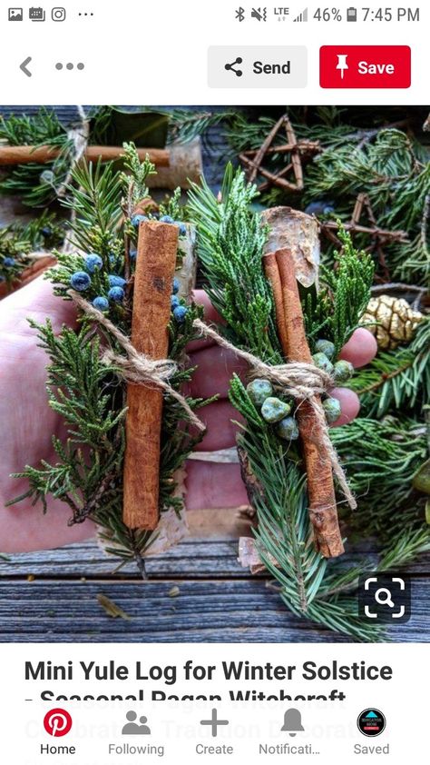 Mini Yule Log, Winter Solstice Party, Winter Solstice Traditions, Yule Traditions, Christmas Yule Log, Yule Crafts, Pagan Christmas, Yule Celebration, Winter Solstice Celebration