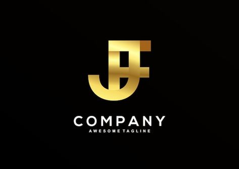 Free vector luxury letter j and f with g... | Free Vector #Freepik #freevector #j-logo #j #logo-illustration #letter-logo Color Logo, Letter J, Logo Illustration, Letter Logo, Vector Photo, Logo Templates, Graphic Resources, Gold Color, Vector Free