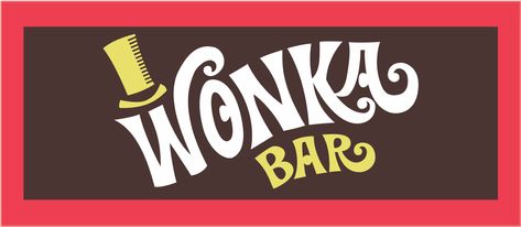 Wonka Bar Wrapper Free Printable, Wonka Bar Printable Free, Wonka Bar, Wonka Party, Bar Logo, Logo Art, Bar Wrappers, No Background, Paramore