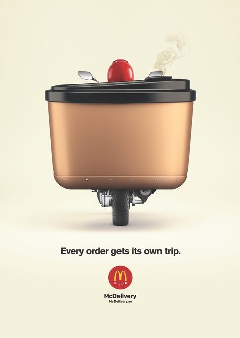 Advertisement by FP7, United Arab Emirates Mcdonalds Delivery, Coffee Delivery, 광고 디자인, Forums Design, Ad Of The World, Cute Diy Room Decor, Food Advertising, 3dprinting Design, Creative Poster Design