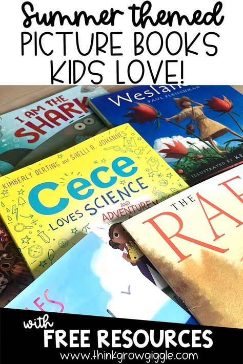 Need a few summer themed picture books to wrap up the school year or celebrate summer? This list of books is perfect for upper elementary classrooms to get excited for and even countdown to summertime! Click the pin to check out all the book titles included! Picture Books For Upper Elementary, School Countdown, Summer Learning Activities, Fun Lesson Plans, Literature Lessons, Summer Reads, Homeschool Elementary, List Of Books, Upper Elementary Resources