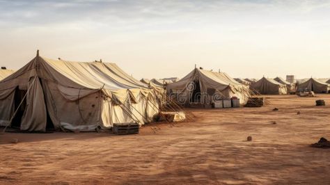 Camp of tents in the desert. Sand landscape royalty free stock photo Sand Landscape, Camp Aesthetic, Desert Camp, Biblical Times, Vector Poster, Camping Aesthetic, Desert Sand, In The Desert, Tent Camping