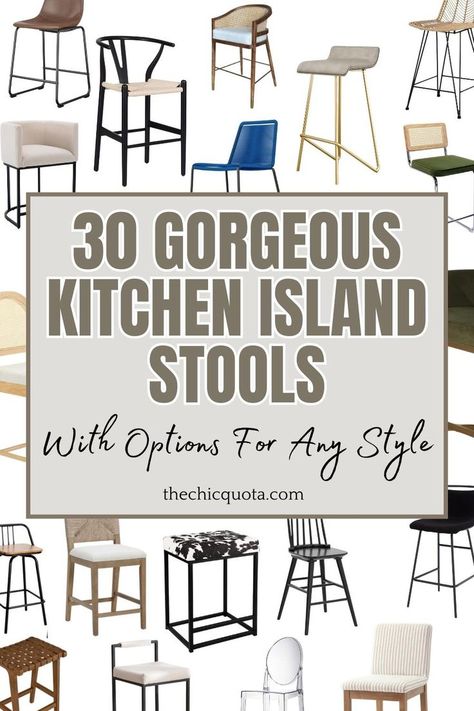 kitchen island stools Low Back Stools For Kitchen Island, Matching Dining Chairs And Bar Stools, Bar Stools Kitchen Island Farmhouse, Kitchen Island Seating Ideas, Bar Stool Ideas, Kitchen Island Stool, Kitchen Island Stools, Stool Ideas, Stools For Kitchen