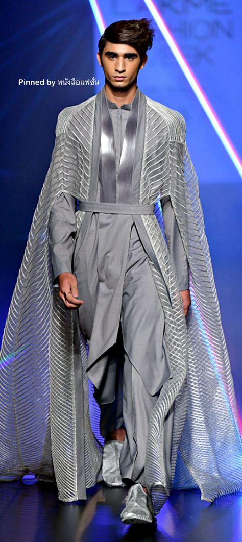 Amit Aggarwal Menswear, Mens Coutour Fashion, Dune Fashion Men, Mens Couture Fashion, Futuristic Indian Fashion, Mens Fantasy Fashion, Future Fashion Male, Futuristic Fashion Men, Male High Fashion