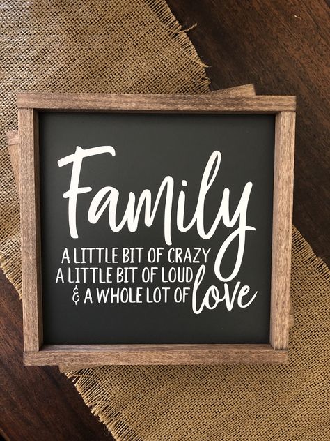 Excited to share this item from my #etsy shop: Family - A Little Bit of Crazy, A Little Bit of Loud & A Whole Lot of Love, Wooden Family Sign, Family Quote Sign, Gallery Wall Sign Cricut Family Sign, Wooden Canvas Ideas, Family Plaques Ideas, Family Signs Wooden Home Decor, Entrance Quotes, Family Decor Ideas, Farmhouse Sayings, Family Room Gallery Wall, Inspirational Family Quotes