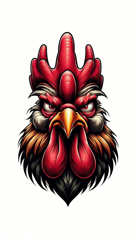 Rooster Vector, Rooster Tattoo, Tato Tradisional, Chicken Vector, Chicken Pictures, Tattoo Outline Drawing, Cartoon Character Tattoos, Youtube Banner Design, Chicken Crafts