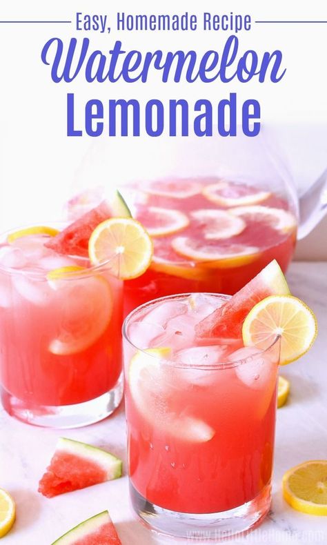 Watermelon Lemonade Recipe, Watermelon Recipes Drinks, Sara Moulton, Watermelon Juice Recipe, Watermelon Water, Homemade Lemonade Recipes, Watermelon Drink, Watermelon And Lemon, Drink Recipes Nonalcoholic