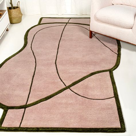 Inspired by bohemian design, this colorful wool rug boasts a unique abstract shape and pattern. The curvy design makes it perfect for contemporary homes. Whether in a home office, kids' playroom, or bedroom, this rug will add an element of interest to any space it's in. Abstract Rugs, Fun Rugs, Target Rug, Abstract Rug, Green Rug, Modern Area Rugs, Wool Area Rugs, Rug, Contemporary House