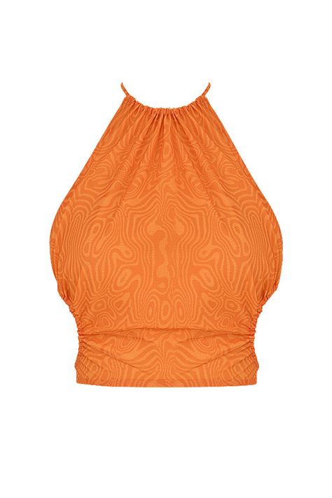 Orange Halter Top, Crop Top Summer, Tropical Orange, Orange Crop Top, Halter Neck Crop Top, Vacay Mode, Orange Print, Neck Crop Top, Summer Ready