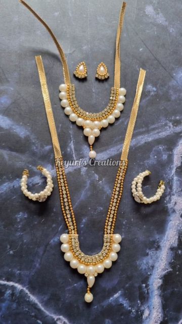 Keyuri's Creations & Kitchen on Instagram: "Link in bio Jewellery for Laddu Gopal" Instagram Link In Bio, Laddu Gopal, Instagram Link, Gold Jewelry, Link In Bio, Pearl Necklace, Gold Necklace, Gold, On Instagram