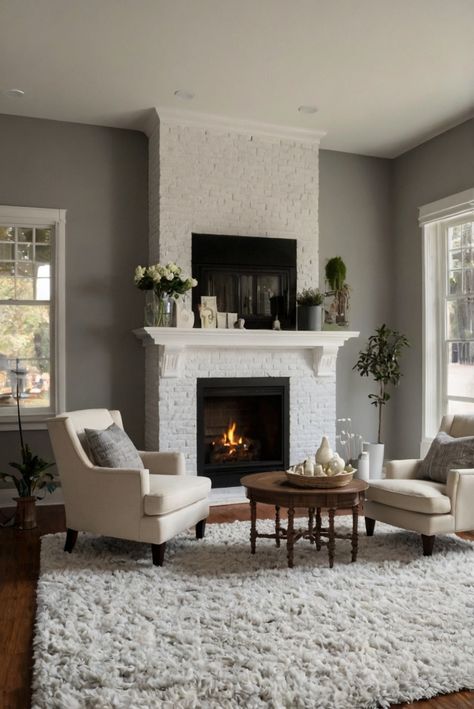 rug options, living room fireplace, rug designs, rug styles, area rugs, rug patterns, fireplace decor Living Room Fireplace, Light Oak Floors, Room Fireplace, Bedroom Light Fixtures, Traditional Fireplace, Natural Fiber Rugs, Modern Fireplace, Living Room With Fireplace, Living Room Makeover